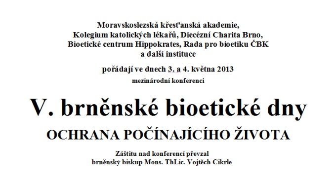 Pozvánka na V. brněnské bioetické dny
