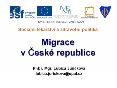 Prezentace, PhDr. Mgr. Lubica Juríčková